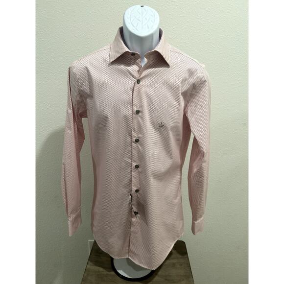 Alfani Mens Slim Fit White Pink Shirt Small / Neck 14 - 14.5 / Sleeve 32 - 33 - Picture 1 of 6